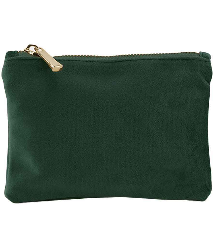 BagBase Velvet Accessory Pouch – Stylish and Sustainable Storage Solution Dark Emerald L