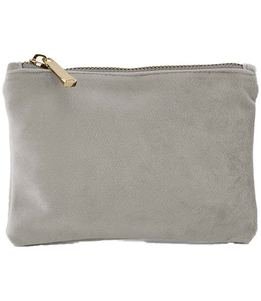 BagBase Velvet Accessory Pouch – Stylish and Sustainable Storage Solution Moonstone L