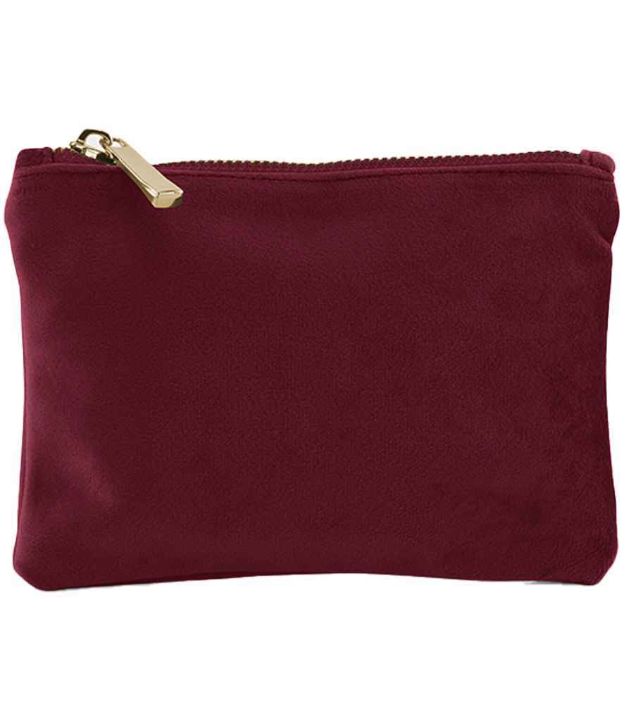 BagBase Velvet Accessory Pouch – Stylish and Sustainable Storage Solution Ruby Red S