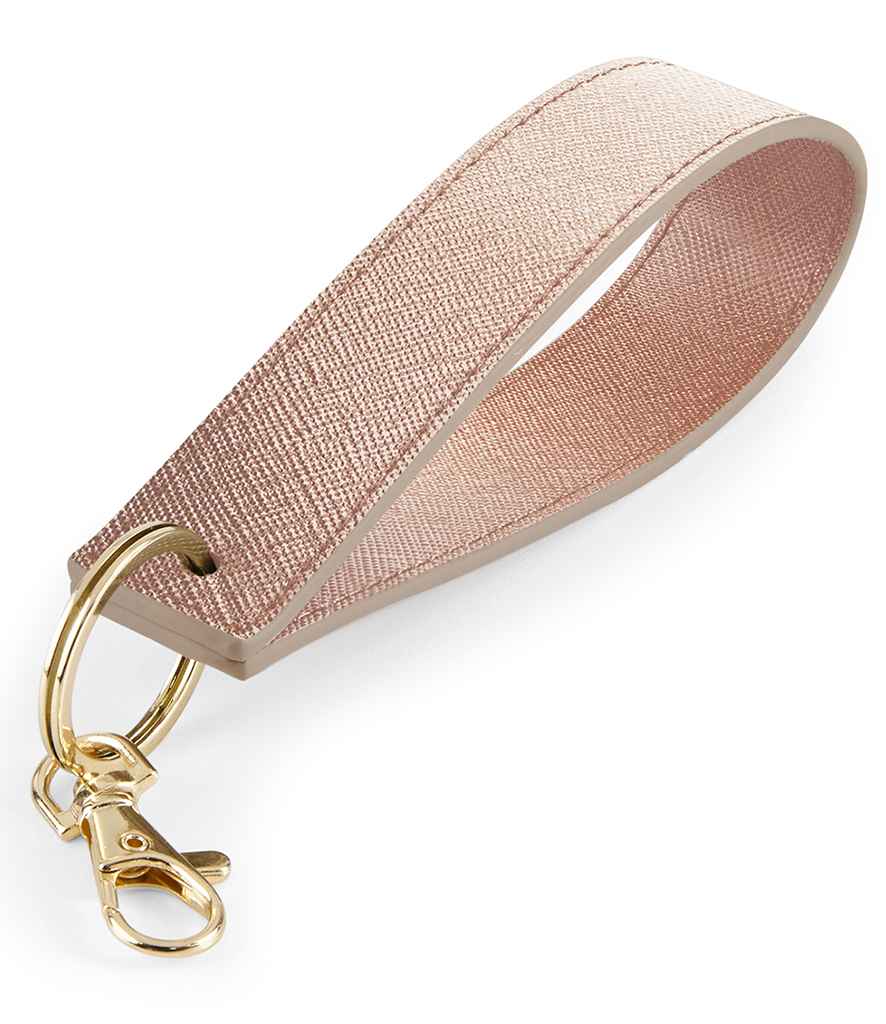 BagBase Boutique Wristlet Key Ring – Stylish and Practical Accessory Rose Gold ONE