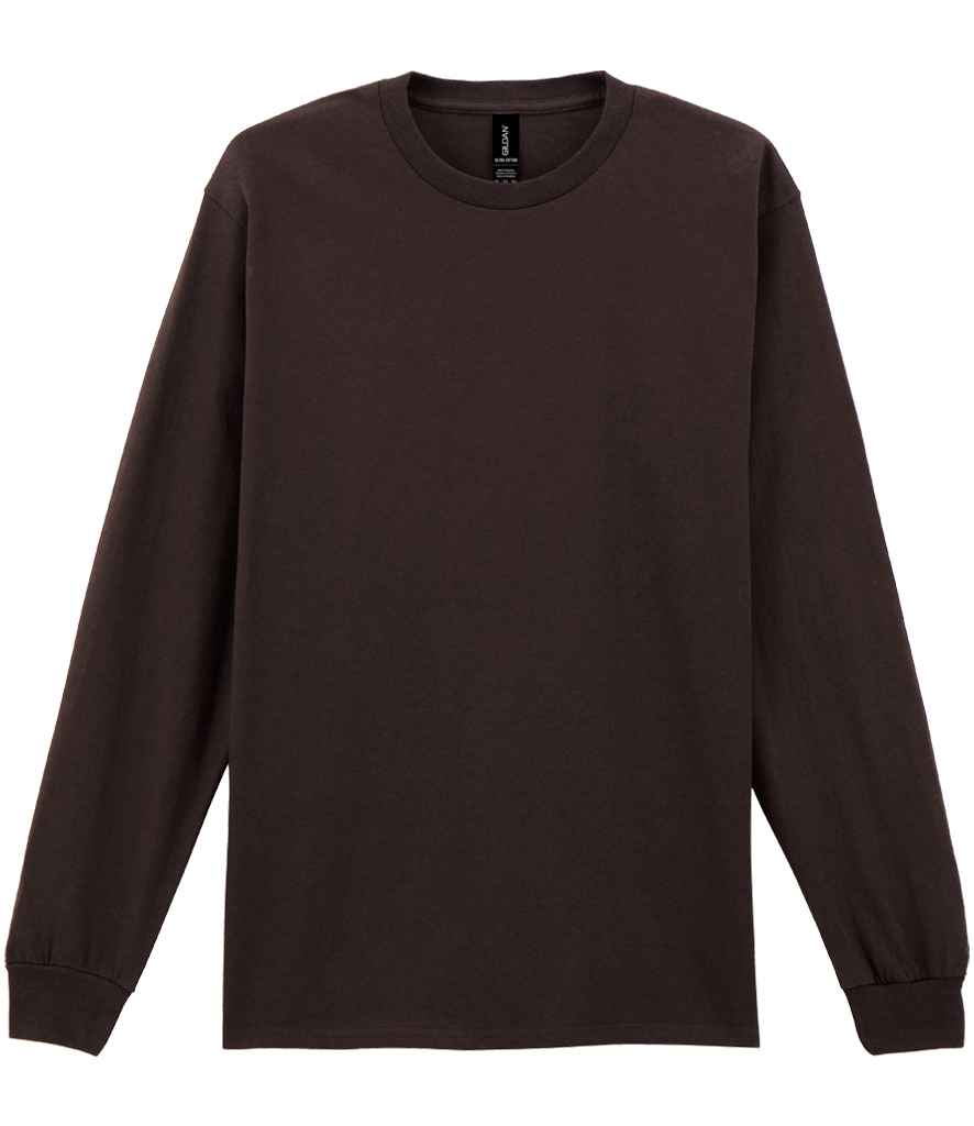 Gildan Ultra Cotton Long Sleeve T-Shirt for Irish Businesses and Events Dark Chocolate 3XL