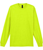 Gildan Ultra Cotton Long Sleeve T-Shirt for Irish Businesses and Events Safety Green 5XL