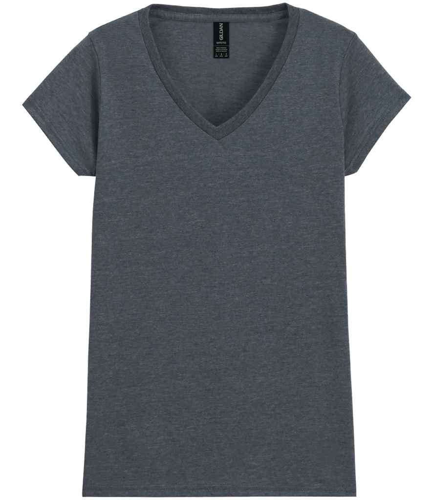 Gildan Ladies SoftStyle V Neck T-Shirt - Comfortable & Durable Apparel for Irish Businesses Dark Heather XXL