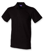 Henbury Unisex Stretch Cotton Piqué Polo Shirt Black XXL