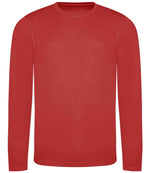 AWDis Cool Long Sleeve Wicking T-Shirt – Breathable & UV Protective Performance Wear Fire Red XXL