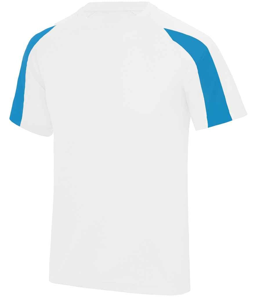 AWDis Cool Contrast Wicking T-Shirt – Lightweight Performance Shirt for Irish Businesses Arctic White/Sapphire Blue XXL