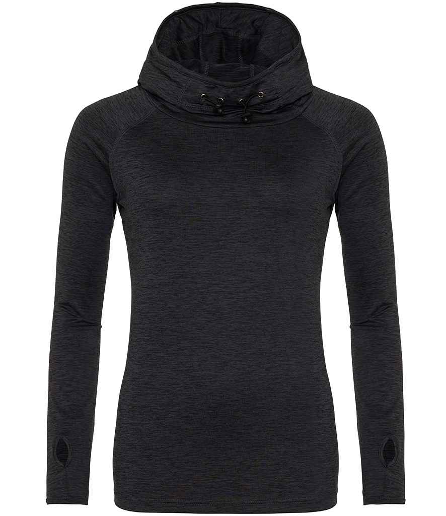 AWDis Ladies Cool Cowl Neck Top – Comfortable and Stylish Activewear Black Slate Melange XL