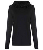 AWDis Ladies Cool Cowl Neck Top – Comfortable and Stylish Activewear Jet Black XL