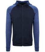 AWDis Cool Contrast Zoodie – Lightweight Performance Hoodie for Irish Businesses Navy/Navy Melange XXL