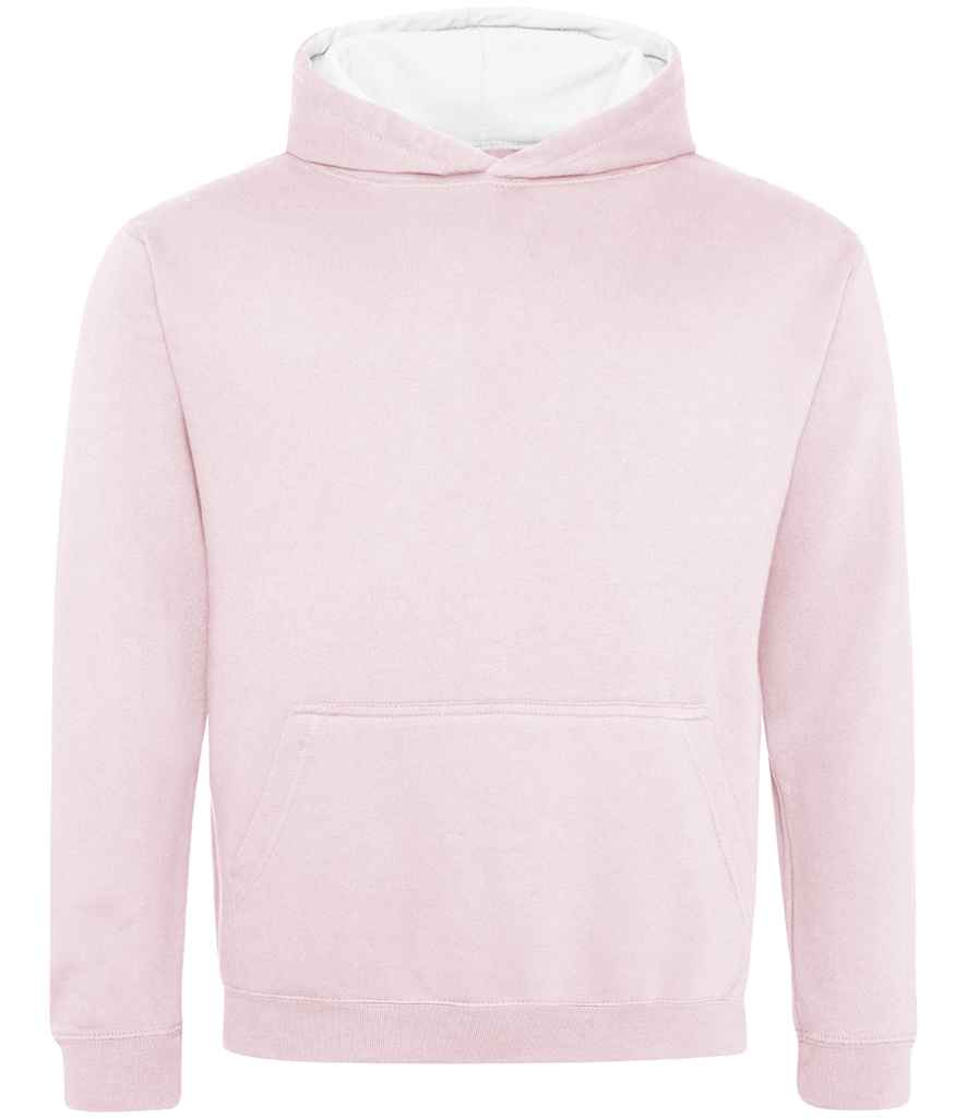 AWDis Kids Varsity Hoodie – Durable and Comfortable Children's Wear Baby Pink/Arctic White 1213
