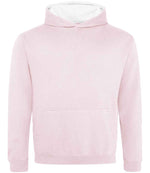 AWDis Kids Varsity Hoodie – Durable and Comfortable Children's Wear Baby Pink/Arctic White 1213