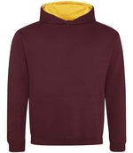 AWDis Kids Varsity Hoodie – Durable and Comfortable Children's Wear Burgundy/Gold 1213