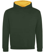 AWDis Kids Varsity Hoodie – Durable and Comfortable Children's Wear Forest Green/Gold 1213