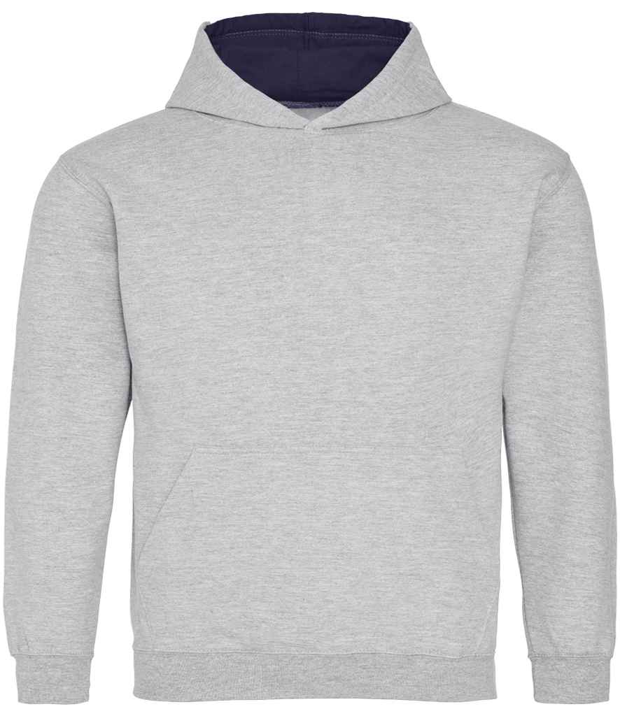 AWDis Kids Varsity Hoodie – Durable and Comfortable Children's Wear Heather Grey/New French Navy 1213