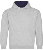 AWDis Kids Varsity Hoodie – Durable and Comfortable Children's Wear Heather Grey/New French Navy 1213