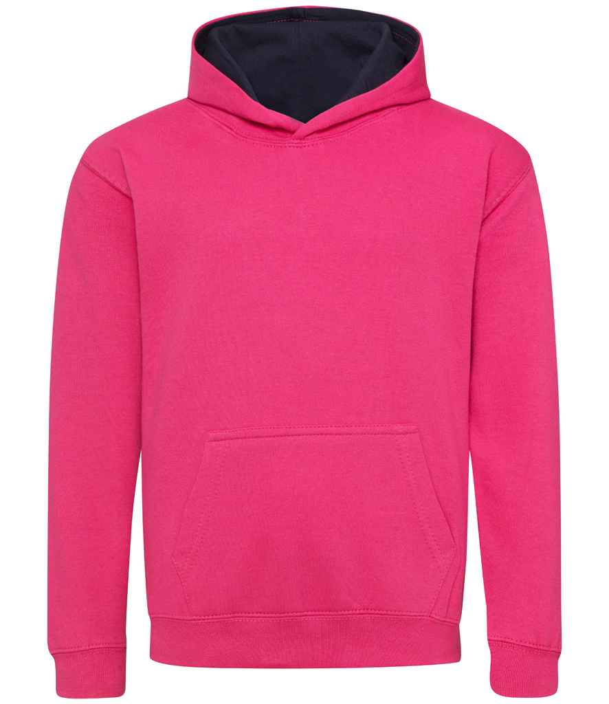 AWDis Kids Varsity Hoodie – Durable and Comfortable Children's Wear Hot Pink/French Navy 1213