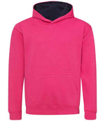 AWDis Kids Varsity Hoodie – Durable and Comfortable Children's Wear Hot Pink/French Navy 1213
