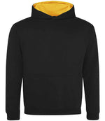 AWDis Kids Varsity Hoodie - Comfortable and Durable Children's Hoodie Jet Black/Gold 1213