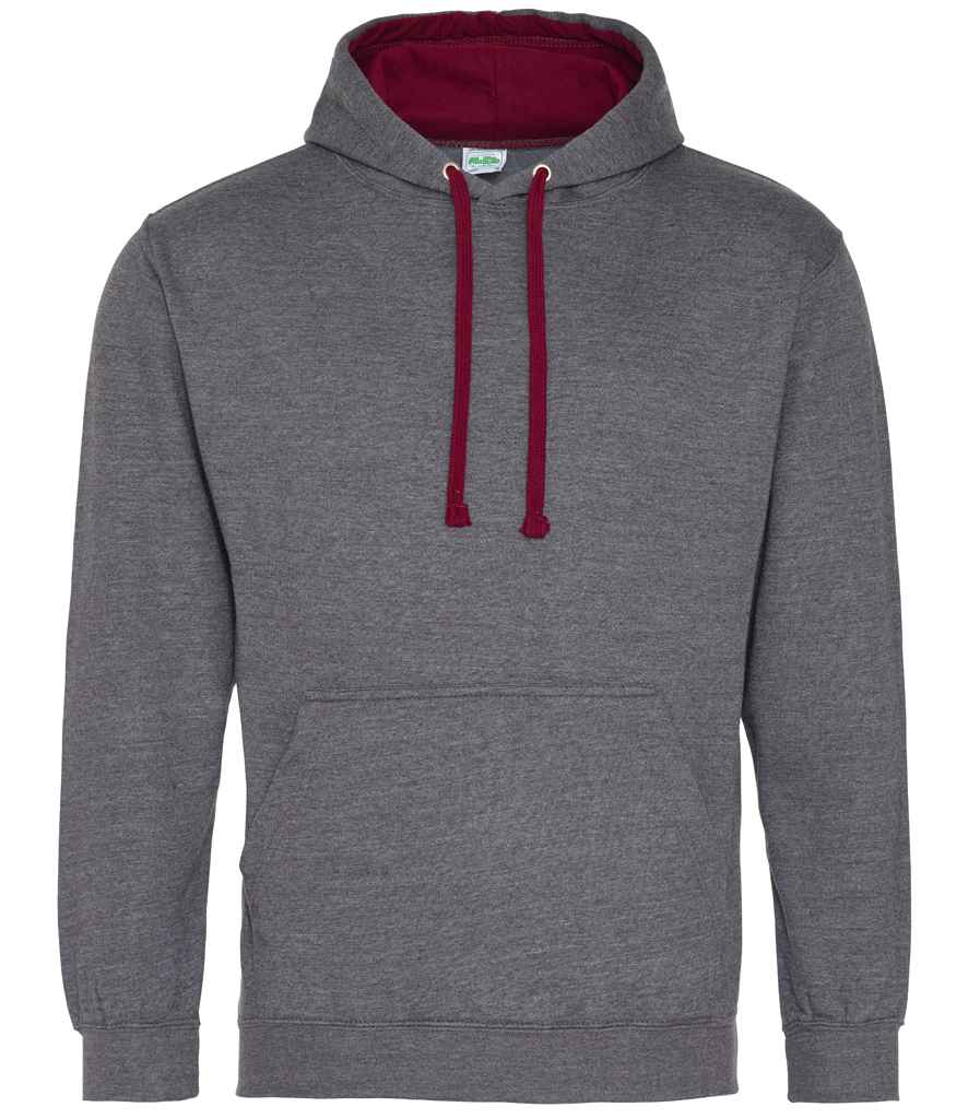 Varsity Hoodie – Comfortable and Stylish AWDis Hoodie Charcoal/Burgundy XXL