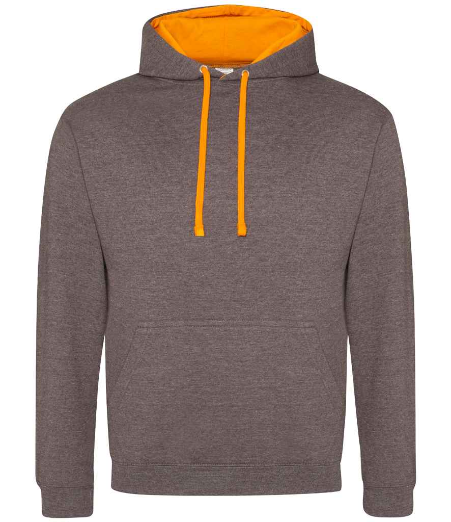 Varsity Hoodie – Comfortable and Stylish AWDis Hoodie Charcoal/Orange Crush XXL