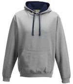 Varsity Hoodie – Comfortable and Stylish AWDis Hoodie Heather Grey/New French Navy XXL