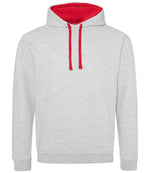 Varsity Hoodie – Comfortable and Stylish AWDis Hoodie Heather Grey/Fire Red XXL
