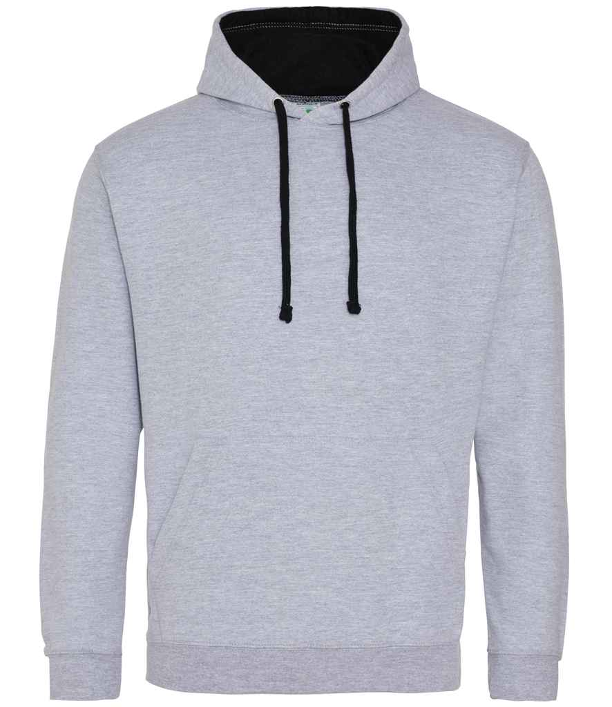 Varsity Hoodie – Comfortable and Stylish AWDis Hoodie Heather Grey/Jet Black XXL