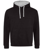 Varsity Hoodie – Comfortable and Stylish AWDis Hoodie Jet Black/Heather Grey 5XL