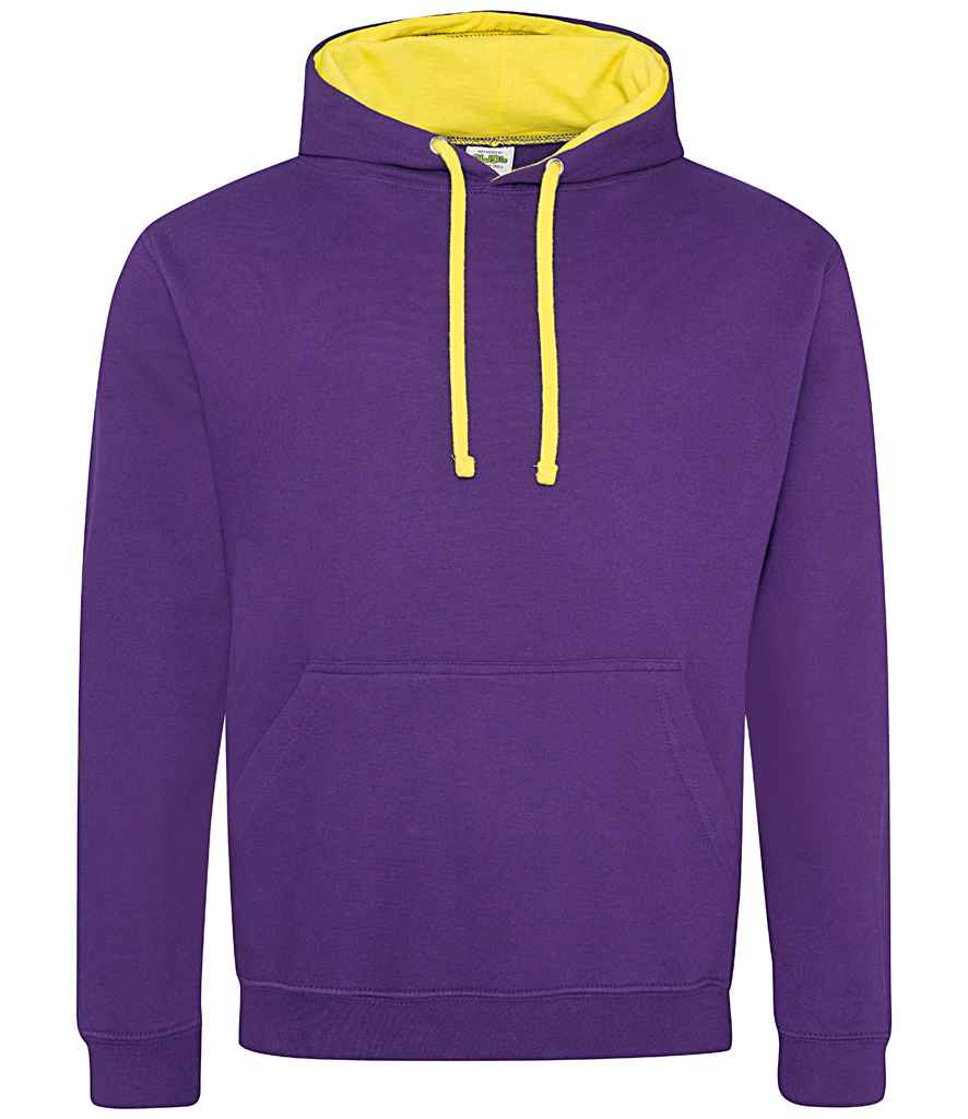 Varsity Hoodie – Comfortable and Stylish AWDis Hoodie Purple/Sun Yellow XXL