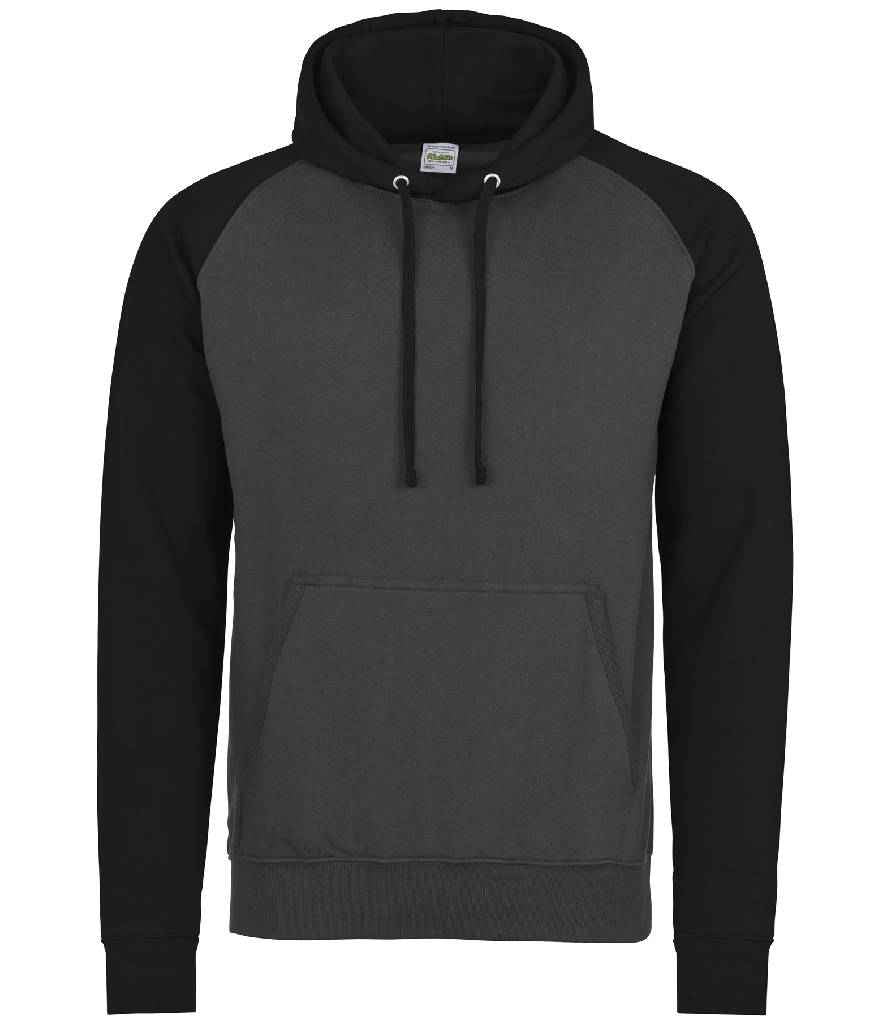 AWDis Baseball Hoodie – Comfortable and Stylish Hoodies for Irish Organisations Charcoal/Jet Black XXL