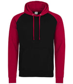 AWDis Baseball Hoodie – Comfortable and Stylish Hoodies for Irish Organisations Jet Black/Fire Red XXL