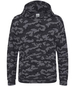 AWDis Kids Camo Hoodie – Comfortable and Durable Children's Hoodie from Fou Tees Ireland Black Camo 1213