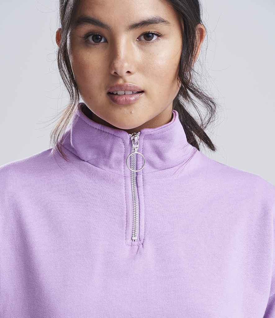 AWDis Ladies Cropped 1/4 Zip Sweatshirt for Comfortable Style