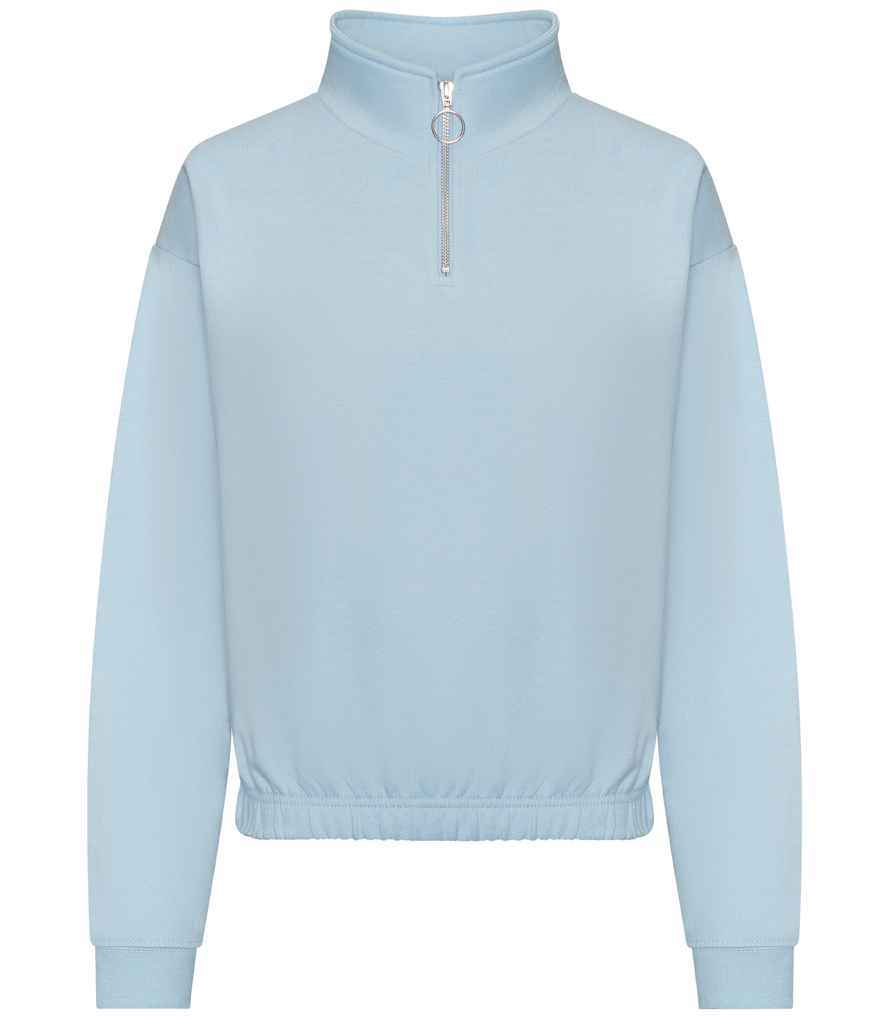 AWDis Ladies Cropped 1/4 Zip Sweatshirt for Comfortable Style