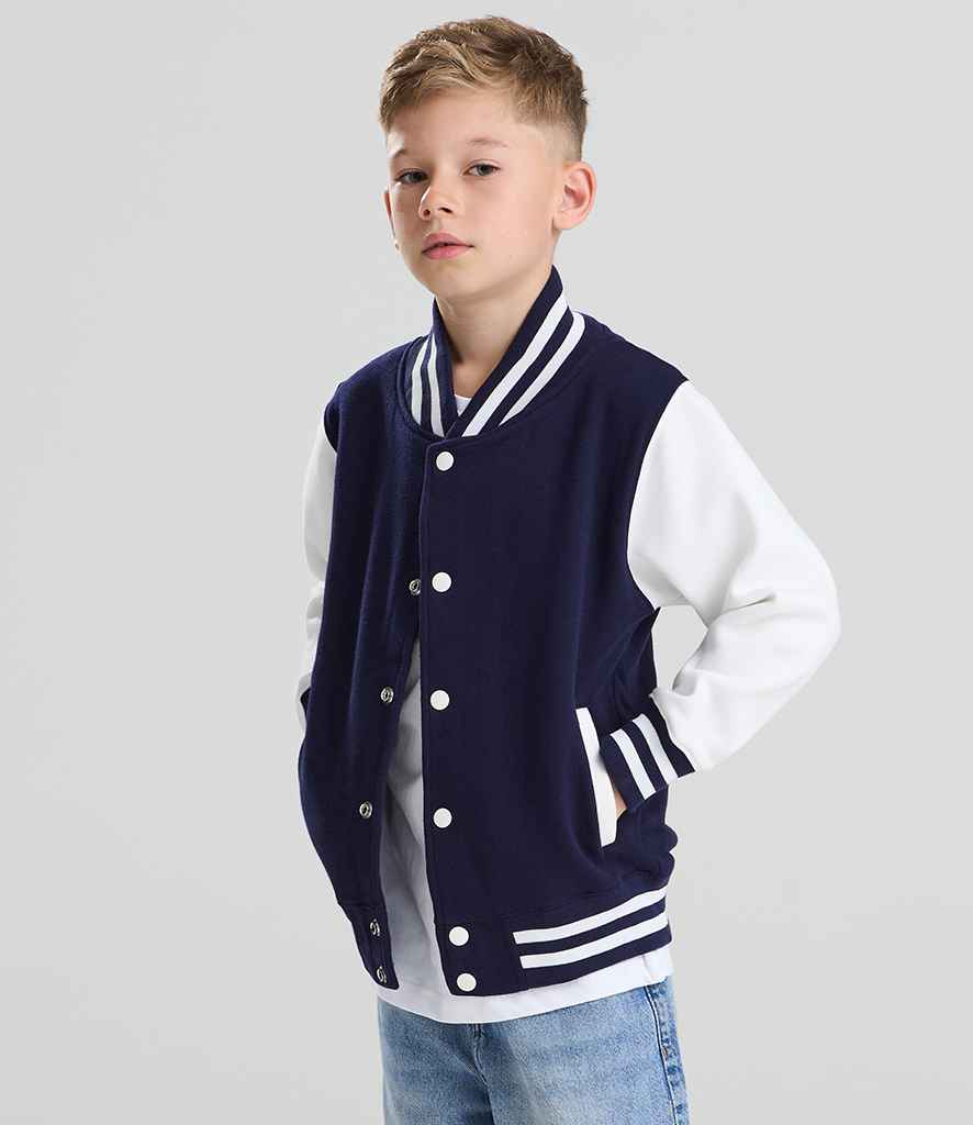 AWDis Kids Varsity Jacket – Durable and Stylish Outerwear for Children