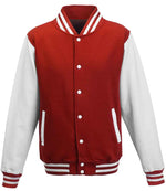 AWDis Varsity Jacket – Stylish and Durable Outerwear for Irish Businesses and Organisations Fire Red/White 3XL