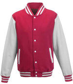 AWDis Varsity Jacket – Stylish and Durable Outerwear for Irish Businesses and Organisations Hot Pink/White XXL