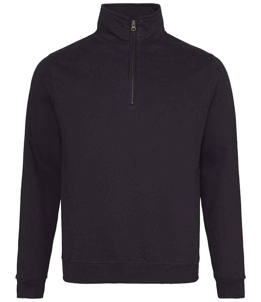 AWDis Sophomore Zip Neck Sweatshirt – Quality Irish Promotional Hoodie Jet Black XXL