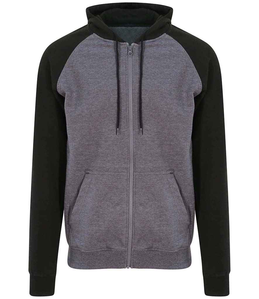AWDis Baseball Zoodie – Comfortable and Stylish Hoodie for Irish Organisations Charcoal/Jet Black XXL