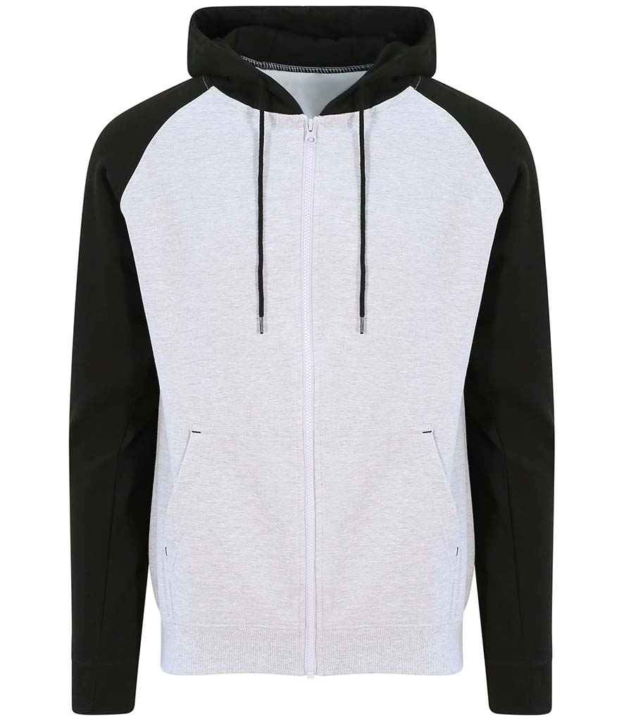 AWDis Baseball Zoodie – Comfortable and Stylish Hoodie for Irish Organisations Heather Grey/Jet Black XXL