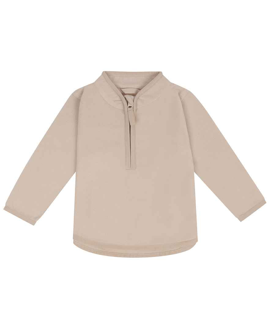 Larkwood Kids 1/2 Zip Lightweight Fleece – Lightweight Eco-Friendly Fleece for Children Light Stone 6-12
