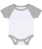 Baby Baseball Bodysuit – Larkwood Essential Short Sleeve White/Heather Grey 1218