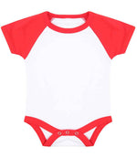 Baby Baseball Bodysuit – Larkwood Essential Short Sleeve White/Red 1218