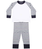 Larkwood Baby Toddler Striped Pyjamas – Comfortable Sleepwear for Little Ones Navy/White 3-4