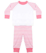Larkwood Baby Toddler Striped Pyjamas – Comfortable Sleepwear for Little Ones Pink/White 3-4