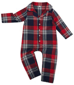 Baby All In One - Larkwood Baby/Toddler Tartan All In One Red/Navy 2436