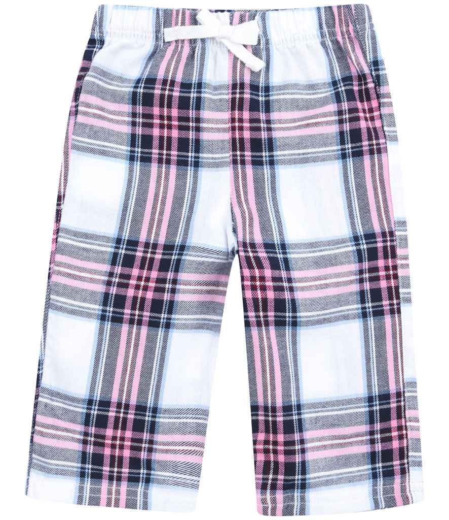 Tartan Lounge Pants for Baby and Toddler Comfort White/Pink 3-4