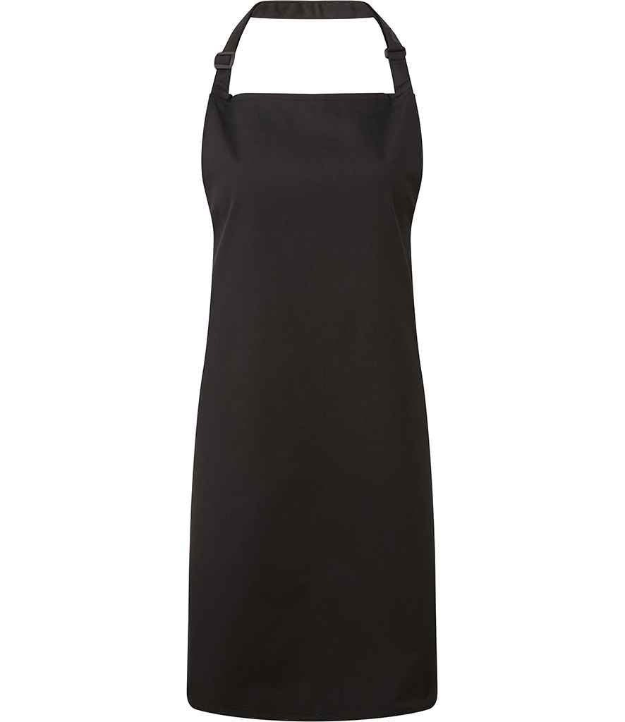 Premier Colours Bib Apron - Durable and Adjustable Apron for Hospitality and Catering Black XL