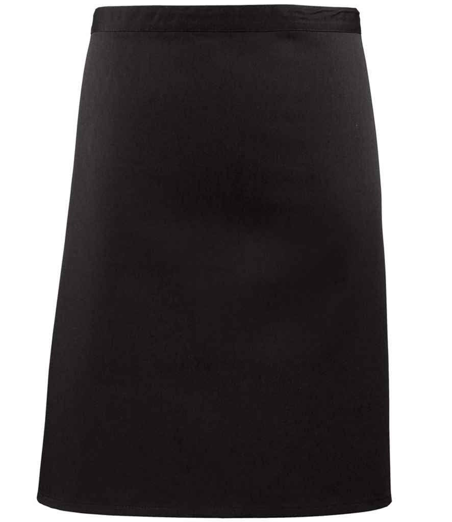 Premier Colours Mid Length Apron – Durable and Practical Apron for Hospitality and Catering Black ONE