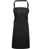 Premier Colours Bib Apron with Pocket – Durable and Practical Apron for Hospitality and Catering Black ONE